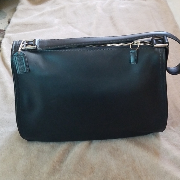 New large COACH black leather shoulder bag - Picture 1 of 6